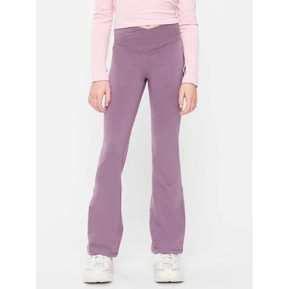 Old Navy High-Waisted PowerChill Crossover‎ Flared Leggings for Girls